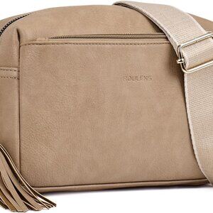 Triple Zip Small Crossbody Bag for women,Wide Strap Cell Phone Purse Shoulder Ha